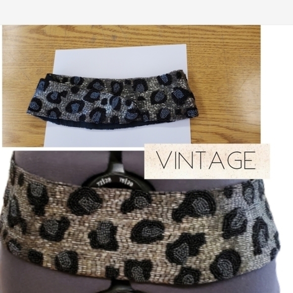 Vintage Miriam Marshall Beaded Cheetah belt‎ M- L NEW - Picture 1 of 7